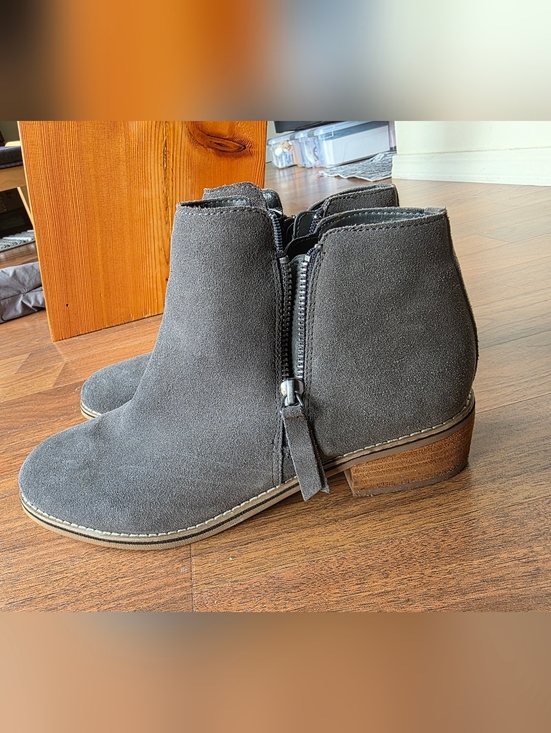 Blondo Shoes - Waterproof Blondo Gray Suede Ankle Boots with Side Zipper